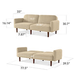 Best Choice Products 77" Mid Century Modern Boucle Loveseat Sofa, Couch, Convertible Sofa Sleeper Bed w/Real Wood, Removable Armrest - Oatmeal Best Choice Products