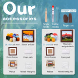 QMNNMA Needle Felting Kits for Beginners, Needle Felt Painting Kit, Wool Felting Kit with Picture Frame, Foam Pad, Felt Cloth, and Instructions, Used for Home Decoration, Art Craft QMNNMA