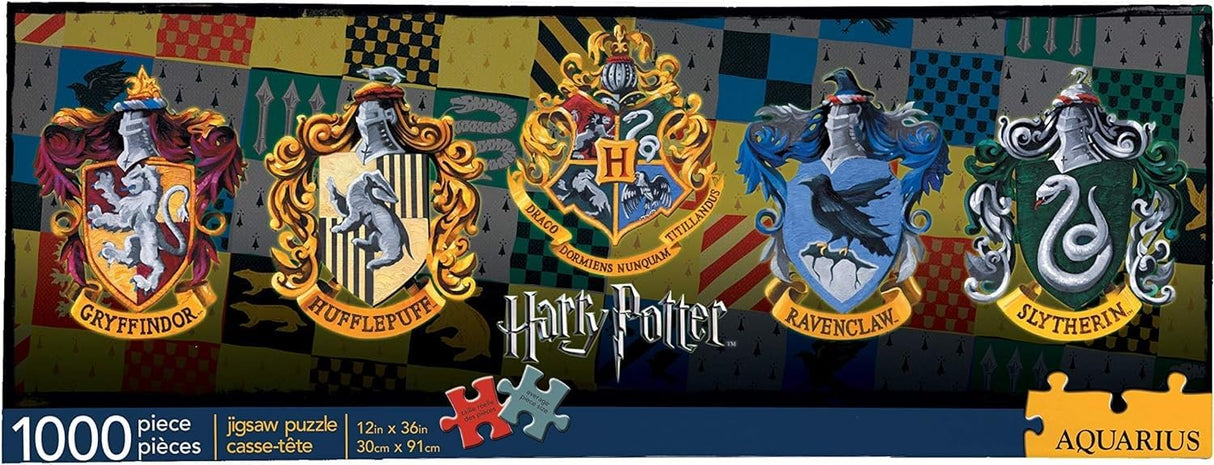 AQUARIUS Harry Potter Puzzle House Crests (1000 Piece Jigsaw Puzzle) - Officially Licensed Harry Potter Merchandise & Collectibles - Glare Free - Precision Fit - 13x36in AQUARIUS