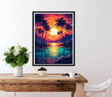 Diymood Paint by Numbers for Adults Sunset, DIY Oil Painting Lakes Acrylic Paint by Number Kits for Kids Adults Beginner for Home Wall Decor 16x20 inch Diymood