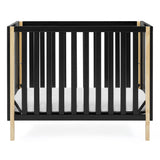Delta Children Gio Mini Crib with 2.75" Mattress Included, Ebony/Natural Delta Children