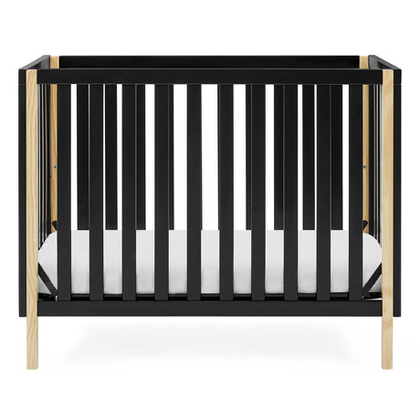 Delta Children Gio Mini Crib with 2.75" Mattress Included, Ebony/Natural Delta Children