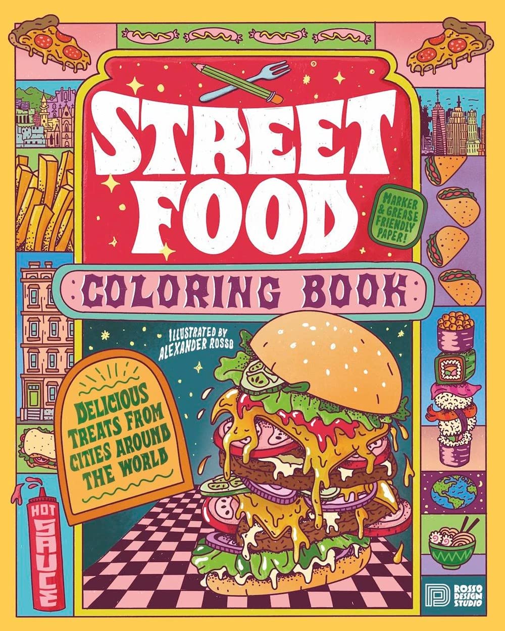 Street Food Coloring Book: Delicious Treats from Cities around the World WoodArtSupply