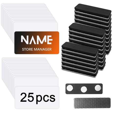 25 pcs Sublimation Name Tags,1.5 x 3 Inch Metallic Aluminium Sublimation Name tag Blank Magnetic Name Tags,Sublimation Name Badge Blanks Reusable Name Tags LIZOIDZSM