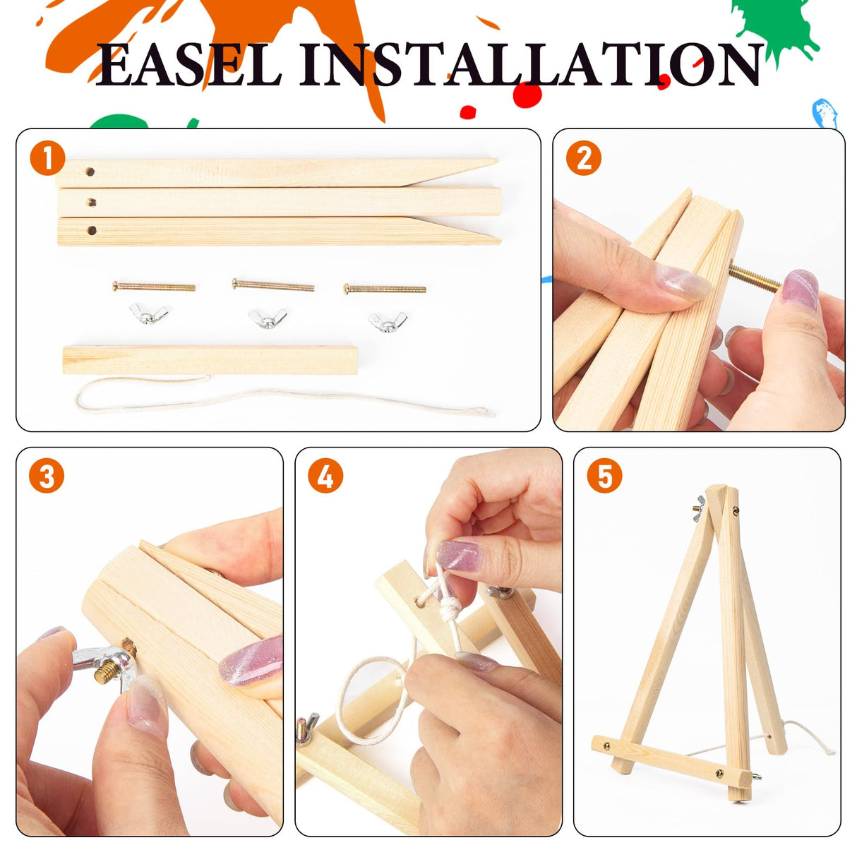 4 Pack Framed Paint by Numbers Kit for Adults Beginners with Wooden Easel, DIY Sunrise and Sunset Landscape Paint by Number Kit with Frame, Easy Painting by Numbers for Home Wall Decor, 8x12 inch Fountor