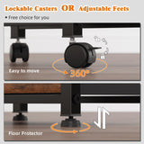 GYIIYUO 2 Drawer File Cabinet with 24'' Extended Tabletop, Mobile Filing Cabinet, Rolling Vertical File Cabinet with Side Bag, Fabric Drawer, Fits A4 Size, Home Office, Rustic Brown GYIIYUO