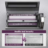 Mesliese Vacuum Sealer Machine, Powerful 95kPa 140W One Hand Operation Food Sealer, Double Seal Strip with Build-in Cutter & Countdown Display, 2 Bag Rolls, 5PCS Pre-cut Bags, PULSE & Marinate Mesliese