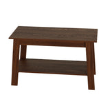 31.49" Coffee Table, 2-Tier Small Living Room Table, Rustic Modern Farmhouse Wood for Living Room, Bedroom, Walnut, Easy Assembly Elementool