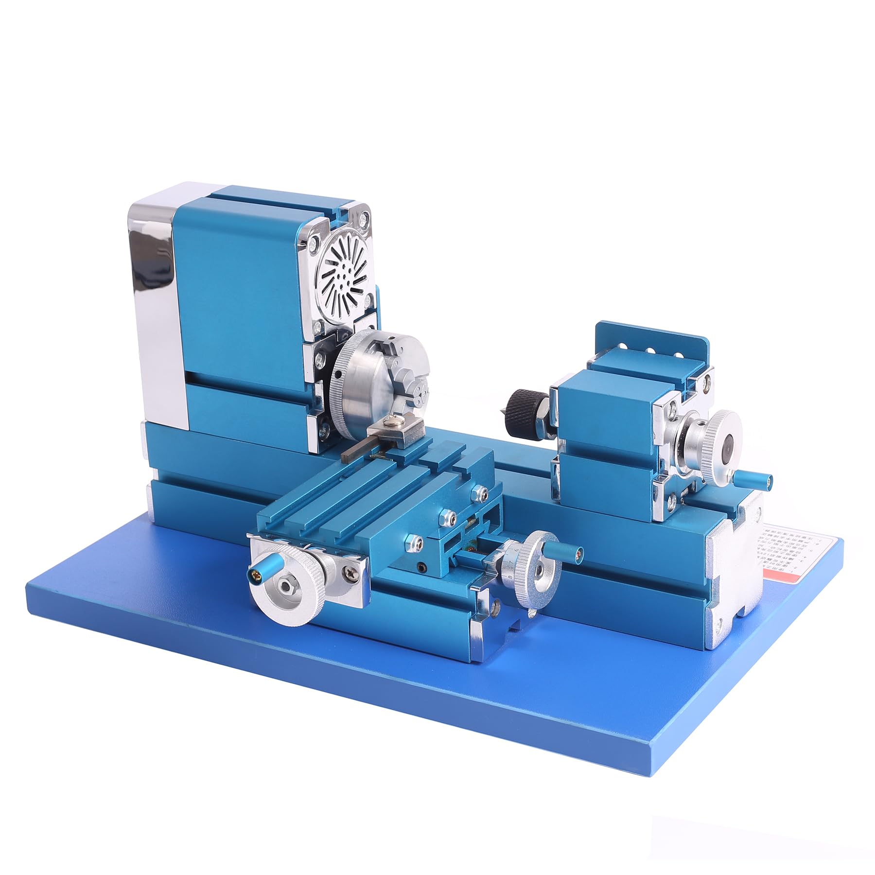 CJC All Metal Miniature Lathe - 36W 20000RPM Universal Mini Metal Lathe Machine - Power Metal Lathes For DIY CNC Tool Woodworking for Education Model Making (Blue） - WoodArtSupply