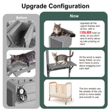 TIMHAKA Catio Outdoor Cat Enclosure, 4 Tier Indoor Catio with 4 Wheels, Platforms and Resting Box, Cat Cage with Waterproof Roof, Feral Animal Shelter with Removable Bottom and Easy Clean PVC Layer TIMHAKA