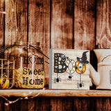 Rustic Boo Witch Spider Halloween Wooden Box Sign Cute Fall Sign Decor Farmhouse Decorative Wood Box Sign Block Plaque for Wall Desk Home Bathroom Decoration 5 x 5 Inches WRSUNT