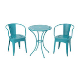 Christopher Knight Home Lourdes Iron Bistro Set, 3-Pcs Set, Matte Teal Christopher Knight Home