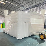 Inflatable White Wedding Bounce House with Blower,Commercial PVC Bouncy Castle Jumping Bed for Wedding, Birthdays, Parties 15ft x 15ft x 10ft Blatesic