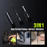 Robustrue Cordless Impact Wrench, 406Ft-lbs (550N.m) Brushless 1/2 inch Impact Wrench, 2800RPM High Torque Impact Gun, 2x 4.0Ah Battery, Charger, 4 Sockets, Electric Impact Wrench for Car Home Robustrue