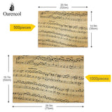 Oarencol Music Notes Stave Abstract Old Paper Vintage Jigsaw Puzzle 1000 Pieces Puzzles for Adults Kids DIY Gifts Oarencol