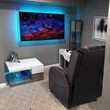 Homall Gaming Massage Recliner Chair Racing Style Single Living Room Sofa Recliner PU Leather Recliner Seat Comfortable Ergonomic Home Theater Seating (Red) Homall