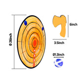 JstFrU Foam Axe Throwing Game Set,26 inch Large Dart Board,Indoor Outdoor Target Game,Includes a 26 Inch Double-Sided Easy Fold Target,2 Foam Axes,12 Sticky Balls,a Carry Bag,2 Hooks JstFrU