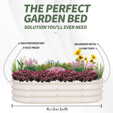 1MORE Galvanized Raised Garden Bed- Planter Garden Boxes Outdoor, Raised Beds for Gardening, 4x2x1ft Metal Garden Bed Kit for Vegetables Flower, Planter Raised Beds with Tools.White-2pack 1MORE