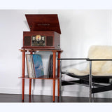 Victrola Wooden Stand for Wooden Music Centers with Record Holder Shelf, Black Victrola