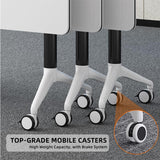 Conference Table, Folding Conference Room Tables with Flip-Top Design, Mobile Seminars Dynamic Meetings Training Tables for Offices, Classrooms, and Meeting Room (Gray, 47.2×15.7×29.5in) Mxespoir