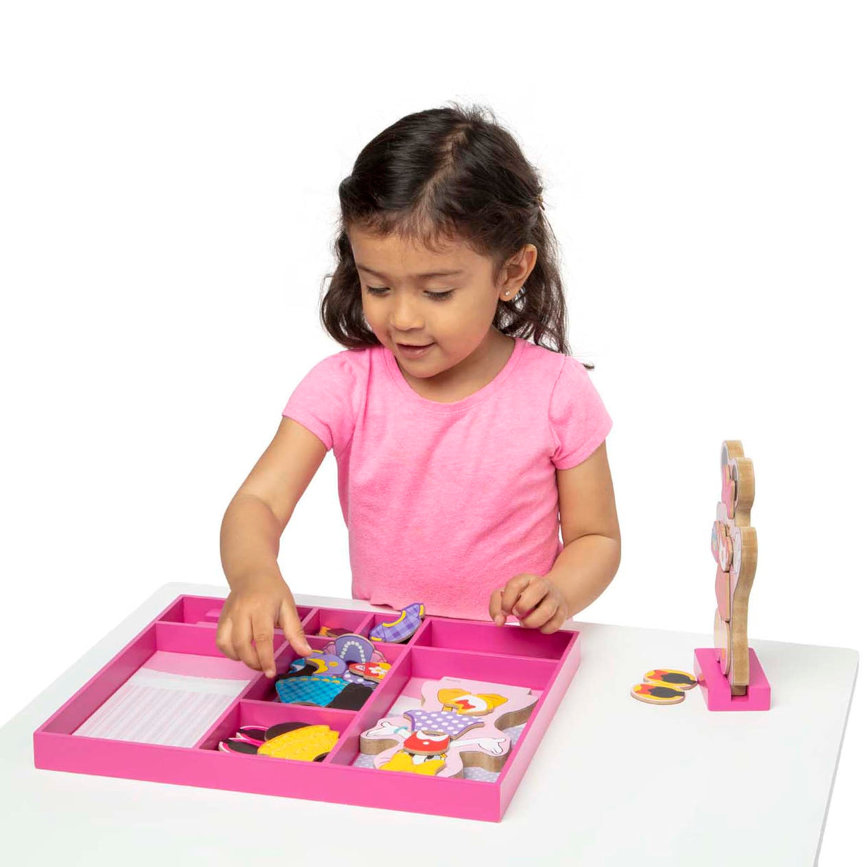 Melissa & Doug Disney Minnie Mouse and Daisy Duck Magnetic Dress-Up Wooden Doll Pretend Play Set (40+ pcs) Minnie Mouse Toys, Disney Dress Up Dolls For Preschoolers And Kids Ages 3+ Melissa & Doug