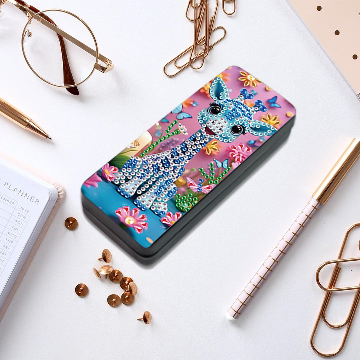 JISHSHAY Diamond Art Glasses Case Giraffe Diamond Painting Glasses Holder Gem Art Sunglasses Holder Gem Painting Sunglass Organizer Mosaic Kits for Adults Embroidery Kit Jigsaw Puzzles Eyeglass Case JISHSHAY