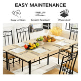 Homy Casa 7-Piece Modern Dining Set for 6, 55.1" Square Table with PVC Soft-Cushion Seats, Space-Saving Design, Metal Frames, Ideal for Small Kitchens, Apartments, and Dining Rooms, Light Yellow Homy Casa