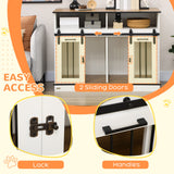 PawHut Dog Crate Furniture for Large Dogs or Double Dog Kennel for Small Dogs with Shelves, Sliding Doors, 47" x 23.5" x 35", White PawHut