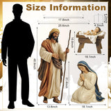 MorningRo 3 Pcs Metal Outdoor Nativity Scene Set Large 48.9" Tall Holy Family Outdoor Decorations with Sturdy Stakes Jesus Joseph Mary Yard Signs for Easter Christmas Holiday Lawn Home Garden Decor MorningRo
