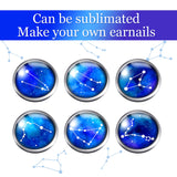 200 Pieces Sublimation Stainless Steel Blank Stud Earring Set Includes 50 Bezel Blank Setting 50 Aluminum Sheets with 50 Glues 50 Glass Discs for DIY Jewelry Findings, Earring Making (Silver, 10 mm) Hicarer