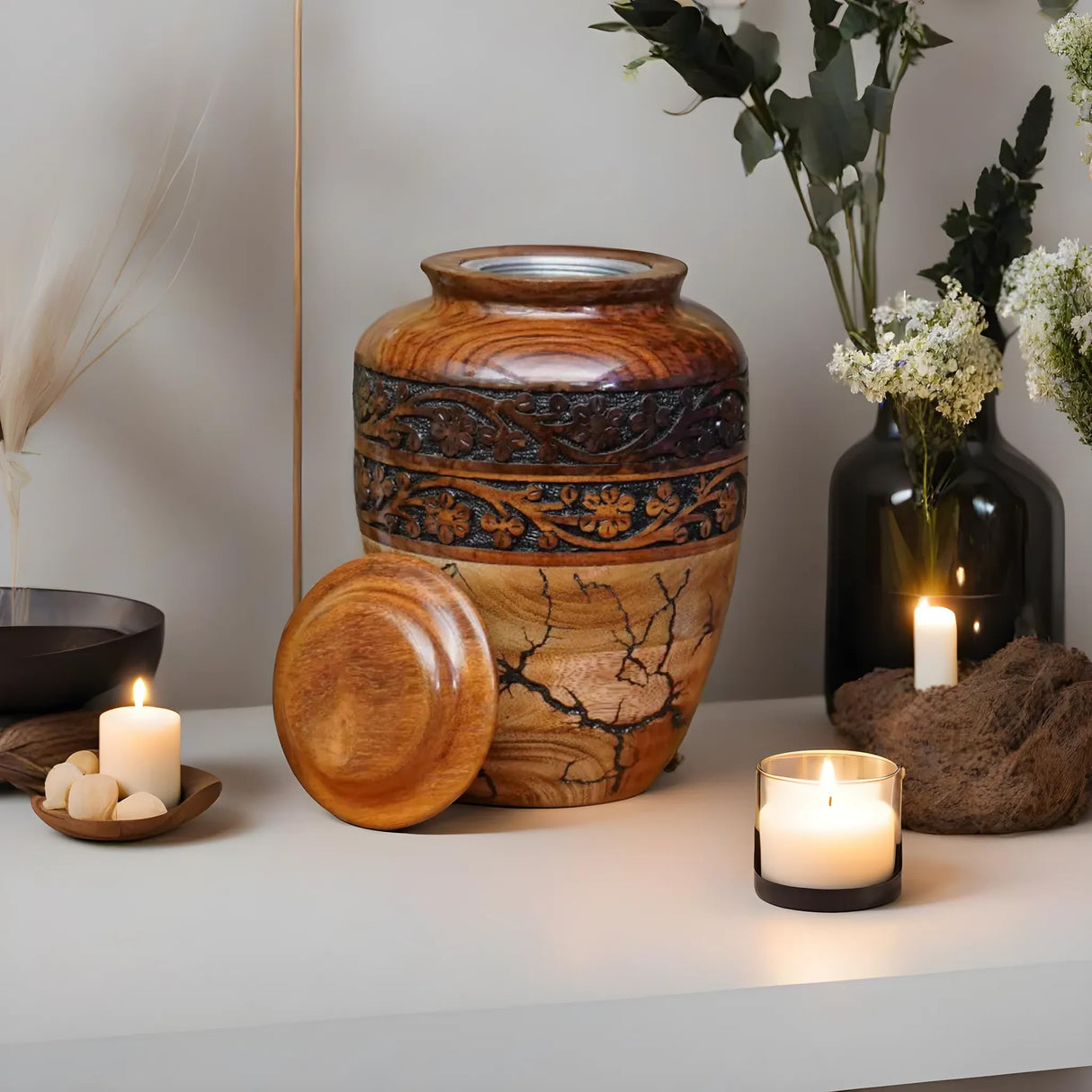 Best Urn for Human Ashes Large Wooden urn for Cremation Adult urn Box for Ashes Personalized Wooden urn Burial urn for Funeral Wood Box Generic
