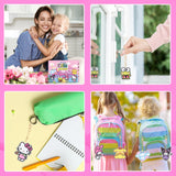 Crafts for Girls 8-12 - 6Pcs Make Your Own GEM Art Keychains - Arts and Crafts for Kids Ages 8-12 - Diamond Art Kits for Kids - 5D Dimond Art Paintings by Numbers - Art & Craft Gifts for 6 10 Year Old Nardoll