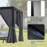 LVUYOYO Louvered Pergola 10' x 13', Outdoor Pergola with Adjustable Roof, Aluminum Frame Pergola with Curtains and Netting, Hardtop Metal Gazebo for Patio, Backyard, Garden, Deck (Black) LVUYOYO