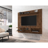 Manhattan Comfort Plaza Floating Entertainment Center for Living Room, Wall Mounted TV Stand with Display Shelves, Wire Management & Mounting Hardware, Fits up to 50" Screens, Rustic Brown Manhattan Comfort