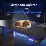 EnHomee Electric Gaming Standing Desk with LED Lights,48 x 24 Inch Height Adjustable Computer Desk with 3 Memory Preset,Gaming Sit Stand Desk with Storage Side Pocket and Cable Management,Black EnHomee