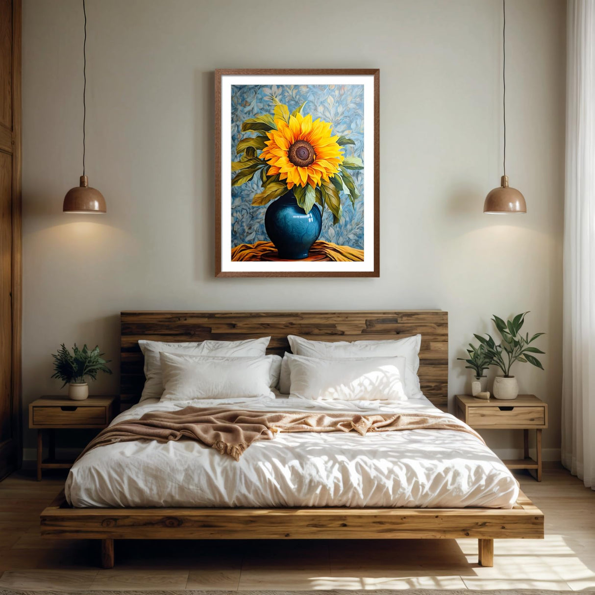 PINFFSHU 5D Diamond Art Kits for Adults Beginners, Full Drill Sunflower in Blue Vase Diamond Painting Kits DIY Gem Art Craft, Home Wall Decor, Unique Gift for Women, 12x16 Inch (30x40cm) PINFFSHU