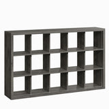 IRONCK 15 Cube Bookcase Storage Shelf Organizer with LED Lights, 5 Tier Bookshelves and Bookcases Display Shelves, Horizontally or Vertically Use, Charcoal Grey IRONCK