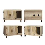 TaoHFE Litter Box Enclosure Cat Litter Box Furniture Hidden with Cat Scratch Pad Decorative Farmhouse Wooden Hidden Litter Box Cat House Litterbox Furniture Cat Box Furniture Litter Box Cabinet Oak TaoHFE