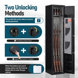 Xyvaly 5 Gun Safe,Gun Safe for Rifles and Pistols,Electronic Rifle Safe,Gun Cabinet for Home Rifle and Pistols,Gun Cabinet with Removable Shelf and Gun Rack (5-Gun Safe Assembled) Xyvaly