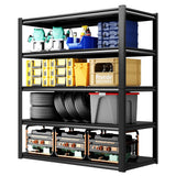 FogQueen 47.2" W x 23.7" D Garage Shelving Heavy Duty Storage Racks 3000LBS Adjustable Metal Shelfs 5 Tier Shelving Units Garage Storage Shelves Industrial Utility Shelf 72" H Tall Shelf for Storage FogQueen