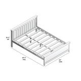 Max & Lily Queen Bed Frame with Slatted Headboard, Solid Wood Platform Bed for Kids, No Box Spring Needed, Easy Assembly, White Max & Lily