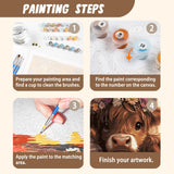 XTCIXAL Highland Cow Paint by Numbers Kit for Adults, Cow Paint by Number for Adults, Beginners Acrylic Canvas Painting Kits for Home Wall Decor 16x20 Inch XTCIXAL