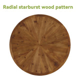 LITTLE TREE Solid Wood Coffee Table with Storage, 2-Tier Farmhouse Round Coffee Table for Living Room, Easy Assembly (Rustic Wood Color) LITTLE TREE
