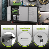 Rumetol 55"W Heavy Duty Rolling Workbench with Drawers and Storage,1000 LBS Capacity Work Bench with Lockable Cabinet & Adjustable Shelf,Garage Workbench with Pegboard & Wheels for Garage/Repair Shop Rumetol