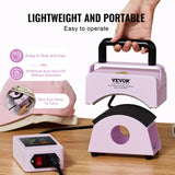 VEVOR Hat Press Machine, Mini Hat Heat Press for Caps with Integrated Control Panel, Cap Heat Press Machine with 5.9x3.15 inch Curved Heating Plate, Safety Base, and Glove, Automatic Shut-Off, Purple VEVOR
