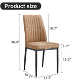 RDUEEI Brown Dining Chairs Set of 6, Comfortable Dining Room Chair, Metal Kitchen Chairs with Leathaire Fabric and High Back, Sillas para Comedor Set de 6 for Living Room (BR-6) RDUEEI