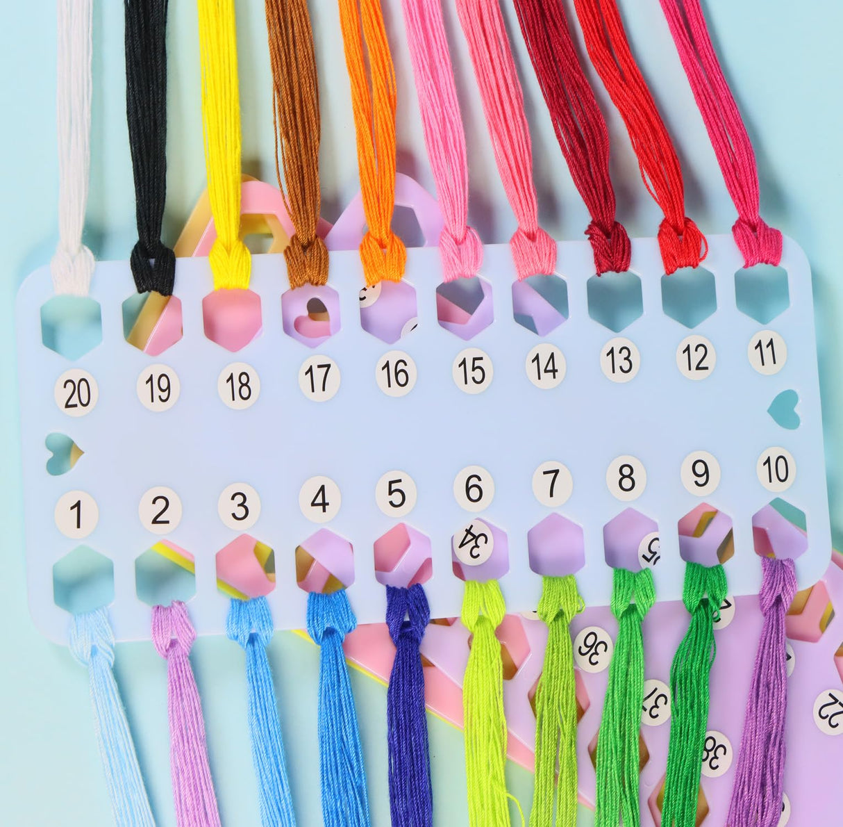 Hyamass 10-Pack Embroidery Floss Organizer Cards - Durable Cross Stitch Thread Holders Storage Tool, Portable Craft Storage for Sewing/Needlework Projects Hyamass