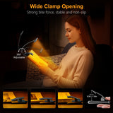 Gritin 19 LED Rechargeable Book Light for Reading in Bed with Memory Function- Eye Caring 3 Color Temperatures,Stepless Dimming Brightness,80 Hrs Runtime Lightweight Clip on Light for Book Lovers Gritin