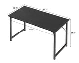 Huuger Computer Desk, 48 Inch Office Desk, Gaming Desk with Storage, Writing Desk Work Desk for Home Office, Study, Modern Simple Desk, Large Legroom, Metal Frame, Black Huuger