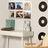Laurensory Vinyl Record Shelf Wall Mount, 12 inch Clear Acrylic Album Record Holder Display, Floating Shelves for Wall, Magazine Shelf, Kids Bookshelf, Suitable for Bedroom, Living Room, etc.—6 Pack Laurensory